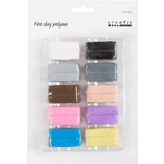 Fine Clay Polymer i Pastelfarver - 10 x 20g