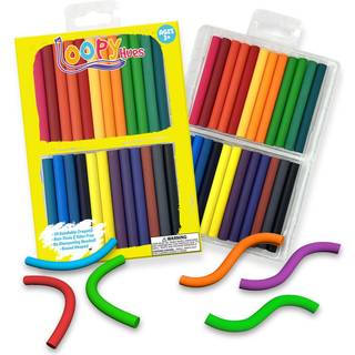 Loopy nuancer b?jelige farveblyanter til b?rn Arts & Crafts School Supplies 3D Letter & Number Crayons No Slibning N?dvendige farver (24 Pack - R