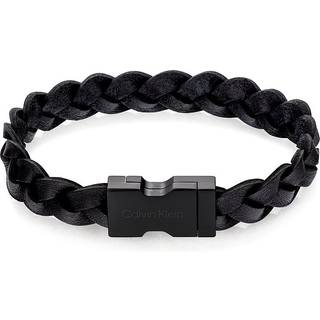 Braided Leather Bracelet - Black - One Size