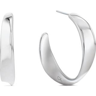 Twisted Hoop Earrings - Silver - One Size