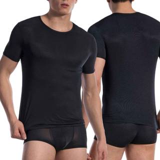 Olaf Benz Herren T-Shirt schwarz Mikrofaser/Funktion unifarben