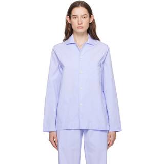 Tekla Poplin Pyjama Shirt Light Blue