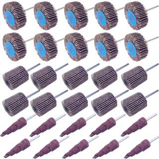 Sackorange 30 stk. Slibende klaphjulslibemaskine 80 Grit 1/8 """" Skaftdiameter Kegleform Slibende sandpapirklap Sanding Wheel Slibende hoved Rotat