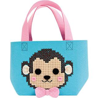 Bastelset Kindertasche Affe türkis 16,5x16x11cm - Türkis