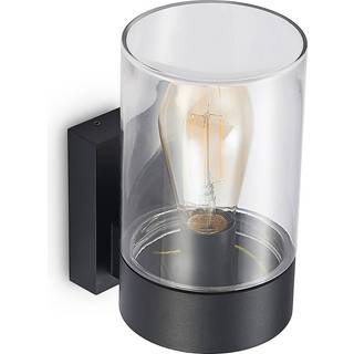 Arcchio udendørs væglampe Liljana, sort, 21 cm, IP65, glas