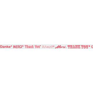 Ribbon thank you wollweiß-grau 2m - Wollweiß, Grau