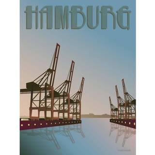 Tilbud: Spar 75% - Hamborg Kranerne - Plakat 15x21 cm fra ViSSEVASSE