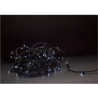 5 m. kold hvid LED julelyskæde - 50 LED, IP44 udendørs, IR fjernbetjening, timer, batteri