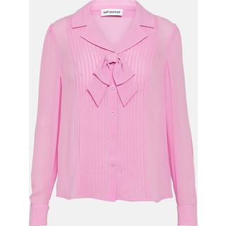 Self-Portrait Bow-detail chiffon blouse - pink - XXXS