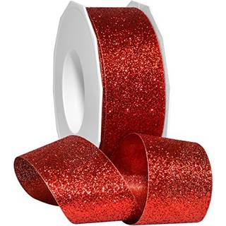 Morex Ribbon 98509/25-609 Metallic Princess Glitter 1-1/2 """" X 25 yd Ruby