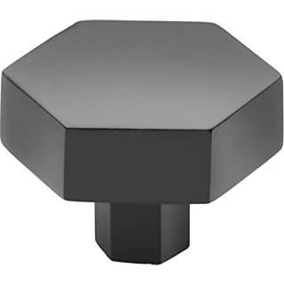 Gliderit 1-1/2 tommer solid hexagon kabinetsknap Matte sort 5824