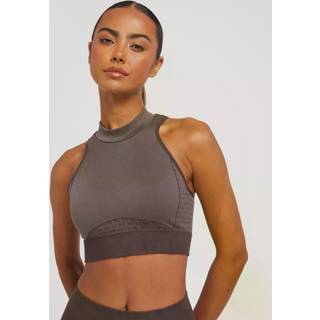 Signature Seamless Cropped Tank Top Dark Brown
