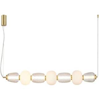 LOOM DESIGN PEARL 7 AMBER/GULD PENDEL