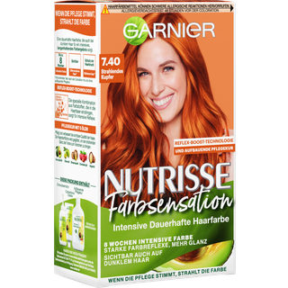 Garnier Nutrisse Color Sensation intensiv permanent hårfarve 7.40 Strålende kobber