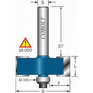 Cobolt HM-falsfræser med kugleleje L= 15 mm F=15 mm