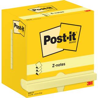 Post-it z-notes blok 76x127mm gul 12 blk