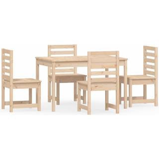 Spisebordssæt Til Haven 5 Dele Massivt Fyrretræ - Fyrretræ naturlig