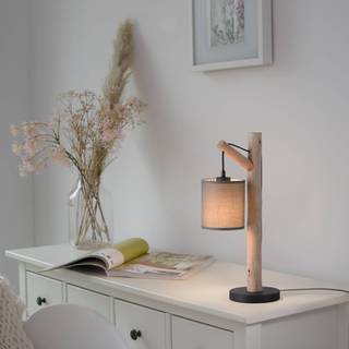 Grøn Tribu bordlampe, papir, træ, højde 53 cm