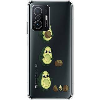 Xiaomi 11T / 11T Pro Fleksibelt Plastik Bagside Cover m. Print - Avocado