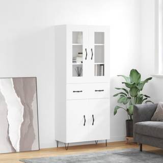 højskab 69,5x34x180 cm konstrueret træ hvid