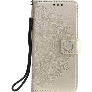 Nokia 2.4 Læder Flip Cover - Mandala Mønster Guld