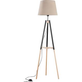 Gulvlampe Vaio Nature trebenet i træ, beige