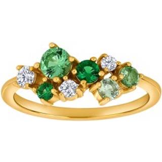 Joanli Nor NadineNor ring i forgyldt med grøn kubisk zirkonia - Str. 52