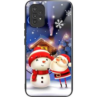 Samsung Galaxy A53 (5G) Jule Cover m. Glasbagside - Julemand og Snemand