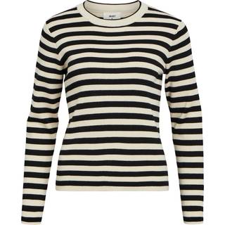 Object Collectors Item Objester Sli L/S Knit Pullover Sandshell Stripes:Black S