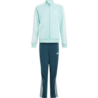 Essentials 3-Stripes træningssæt - Semi Flash Aqua / White - 128