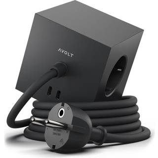 Avolt Square 1 USB C & Magnet 180cm Stockholm Black