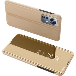 SKALO Xiaomi 12 Pro Clear View Mirror Etui - Guld