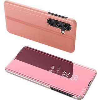 SKALO Samsung A54 5G Clear View Mirror Etui - Rosa guld