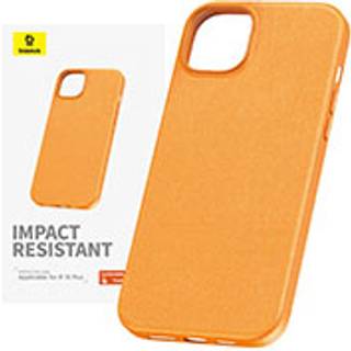 Baseus - Phone Case for iPhone 15 Plus Fauxther Series Orange
