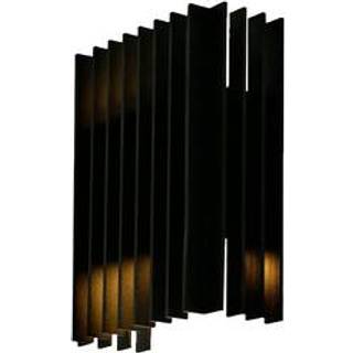 2*6W LED udevæglampe - 141x65x200mm, 3000K, sort, hus, IP65 - Kulør : Varm