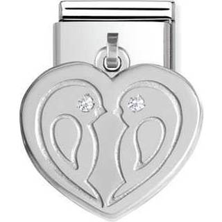 Nomination Classic - Composable Classic Charm - Silber, Zirkonia - Herz mit Tauben - 031710/31 - silber