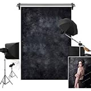 Kate 5x7ft/1,5m(B) x2,2m(H) Sort fotobaggrund M?rk teksturbaggrund Portr?tfotografering Studiorekvisit