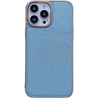 iPhone 14 Pro Plastik Bagside Cover m. Blød Bagside - Blå Glimmer