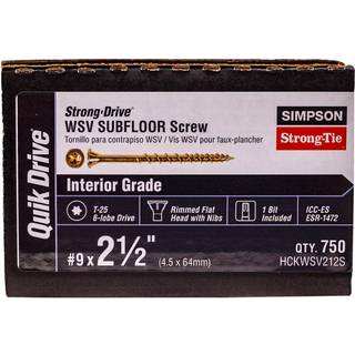 Simpson Strong-Tie-Simpson HCKWSV212S Strong-Drive WSV undergulv skrue (samlet)- #9 x 2-1/2 in. T-25 Yellow-Zinc (750-Qty)