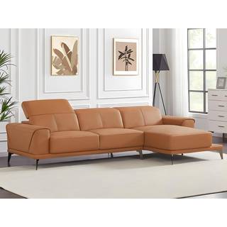 Højrevendt hjørnesofa i bøffelskind i kamelfarvet ANDOR