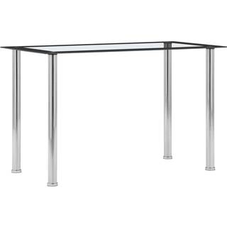 Spisebord 120X60X75 Cm Hærdet Glas Sort Og Gennemsigtig