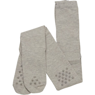 Minymo Baby Strømpebukser m. non-slip - Light Grey Melange - 80/86
