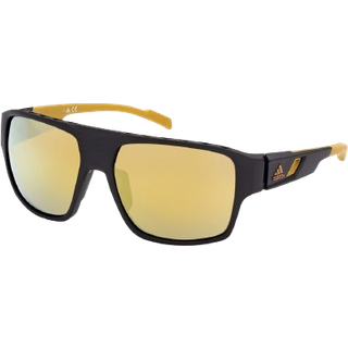 Adidas Sport Mand SP0046 02G Solbriller Injiceret Sort-opaque Brun Geometrisk Normal Spejl