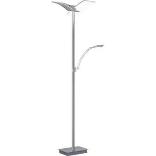 LED-gulvlampe Dual med læselampe, nikkel
