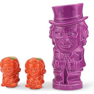 Geeki Tikis Willy Wonka og Chocolate Factory Mug Set | Officielt Willy Wonka Ceramic Tiki Style Cup -sæt | Inkluderer en 18-ounce Willy Wonka og