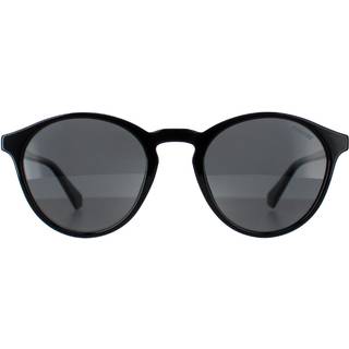 Polaroid Mand PLD 4153/S 807/M9 Solbriller Polycarbonat Sort Grå Rund Polariseret