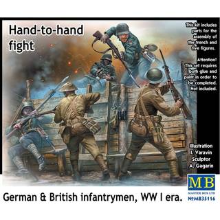 Hand-to-hand fight,German&British infant infantrymen, WWI era