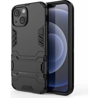 iPhone 13 Mini Hybrid Håndværker Bagside Cover m. Kickstand - Sort