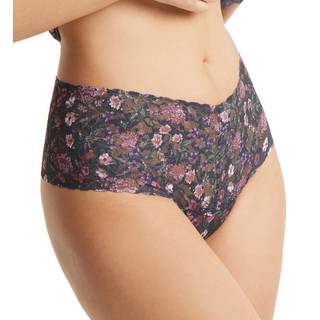 Hanky Panky Signature Lace Print Retro Thong - Black floral - One Size