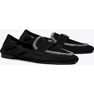 Tory Burch Crystal-embellished suede loafers - black - EU 37.5